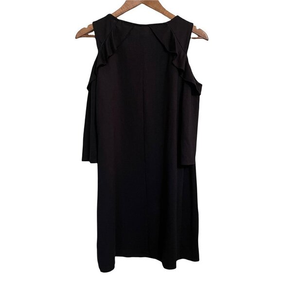 Isabel Maternity Women's Black Pattern Ruffle Detail Cold Shoulder Dress Size XS - Picture 7 of 7